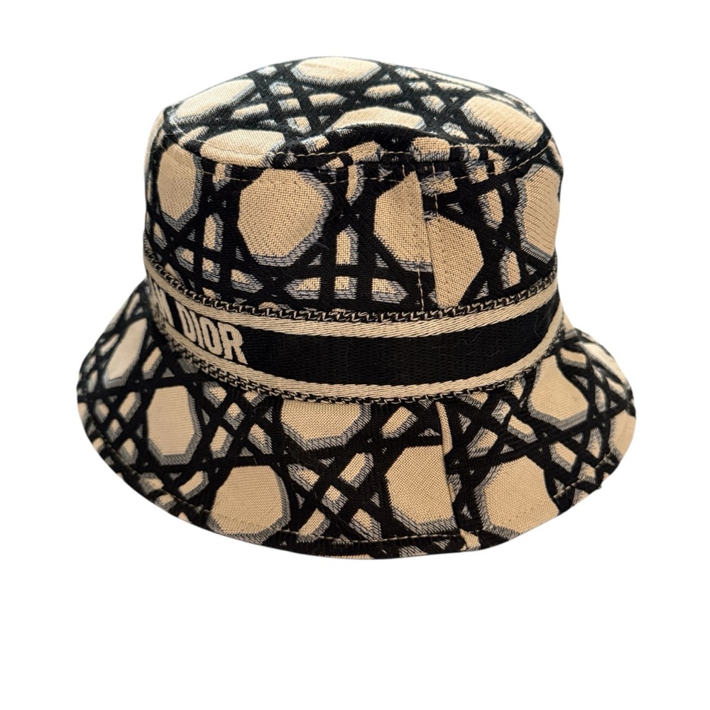 Dior Beige and Dark Blue Graphic Bucket Hat